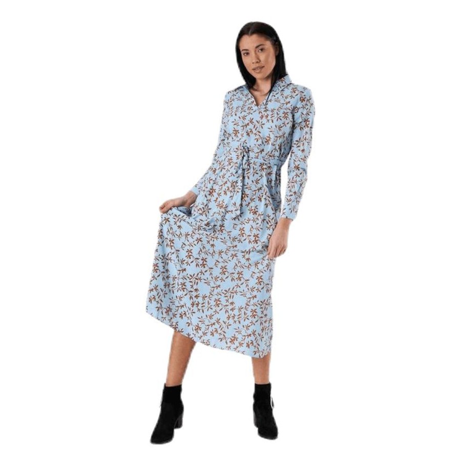 Mekot & Hameet Only  | Alma Poly L/S Shirt Dress Aop Blue